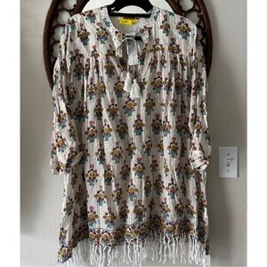 NWT Roberta Roller Rabbit floral print tunic length Top size L